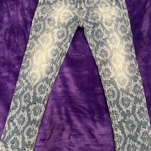 Rock Revival Blue Patterned Denim